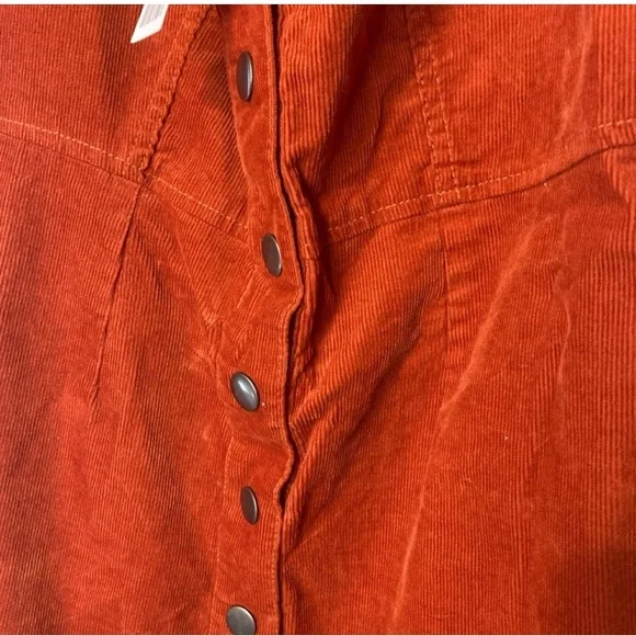 NWT Urban Outfitters Orange Corduroy Jumper Dress Women’s 8 Mini Dress Buttons - Picture 10 of 10